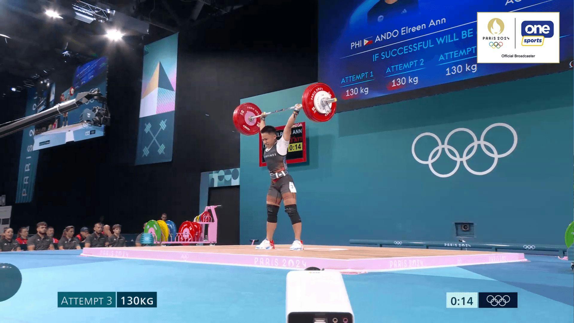 Weightlifter Elreen Ando finishes sixth in women’s 59kg, sets personal best in Paris 2024